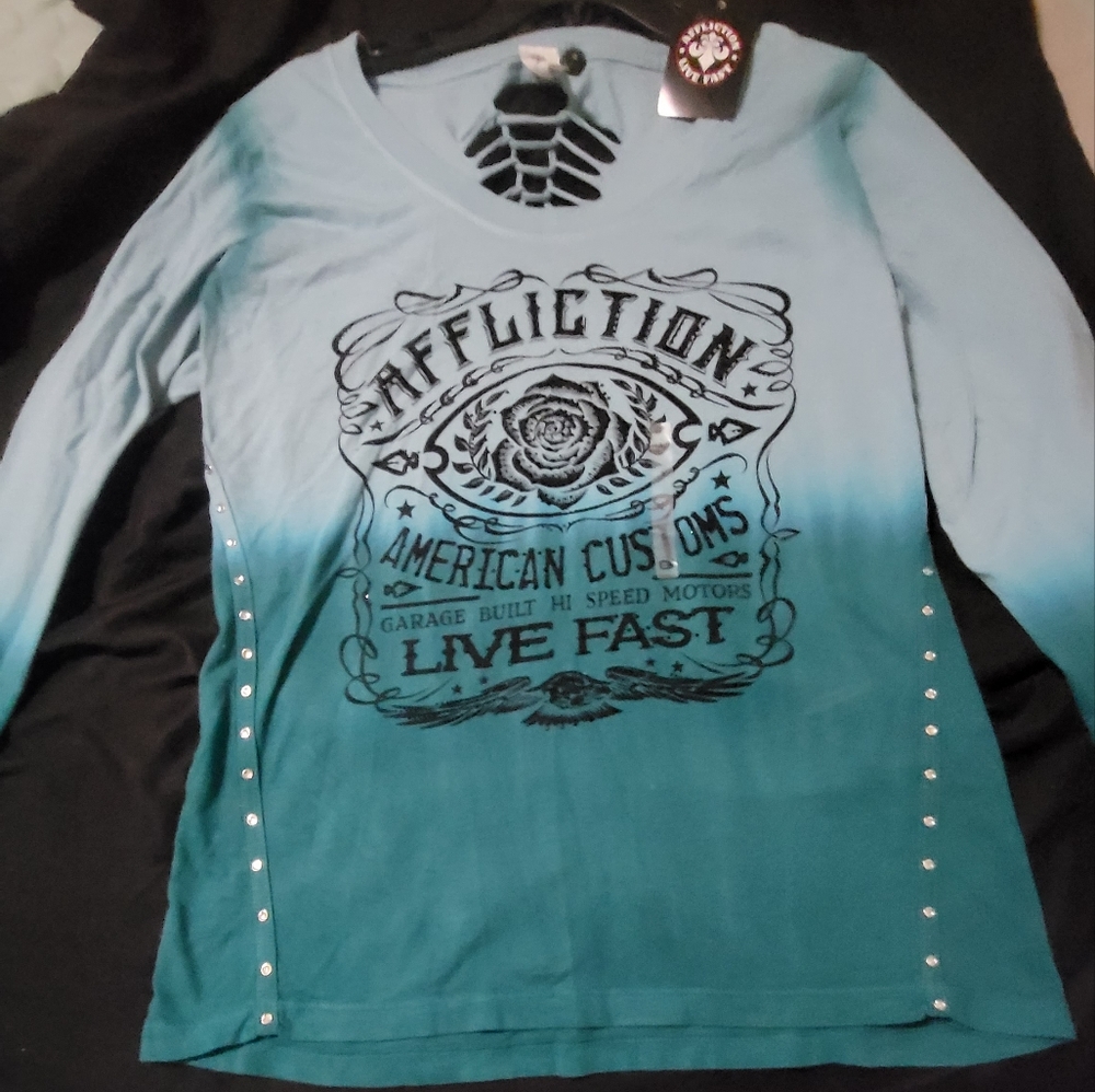Affliction long sleeve women's Top NWT